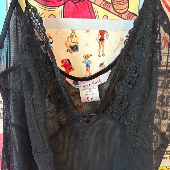 Y2K Elegant Black floral bow Lace Slip Dress - Picture 9 of 10